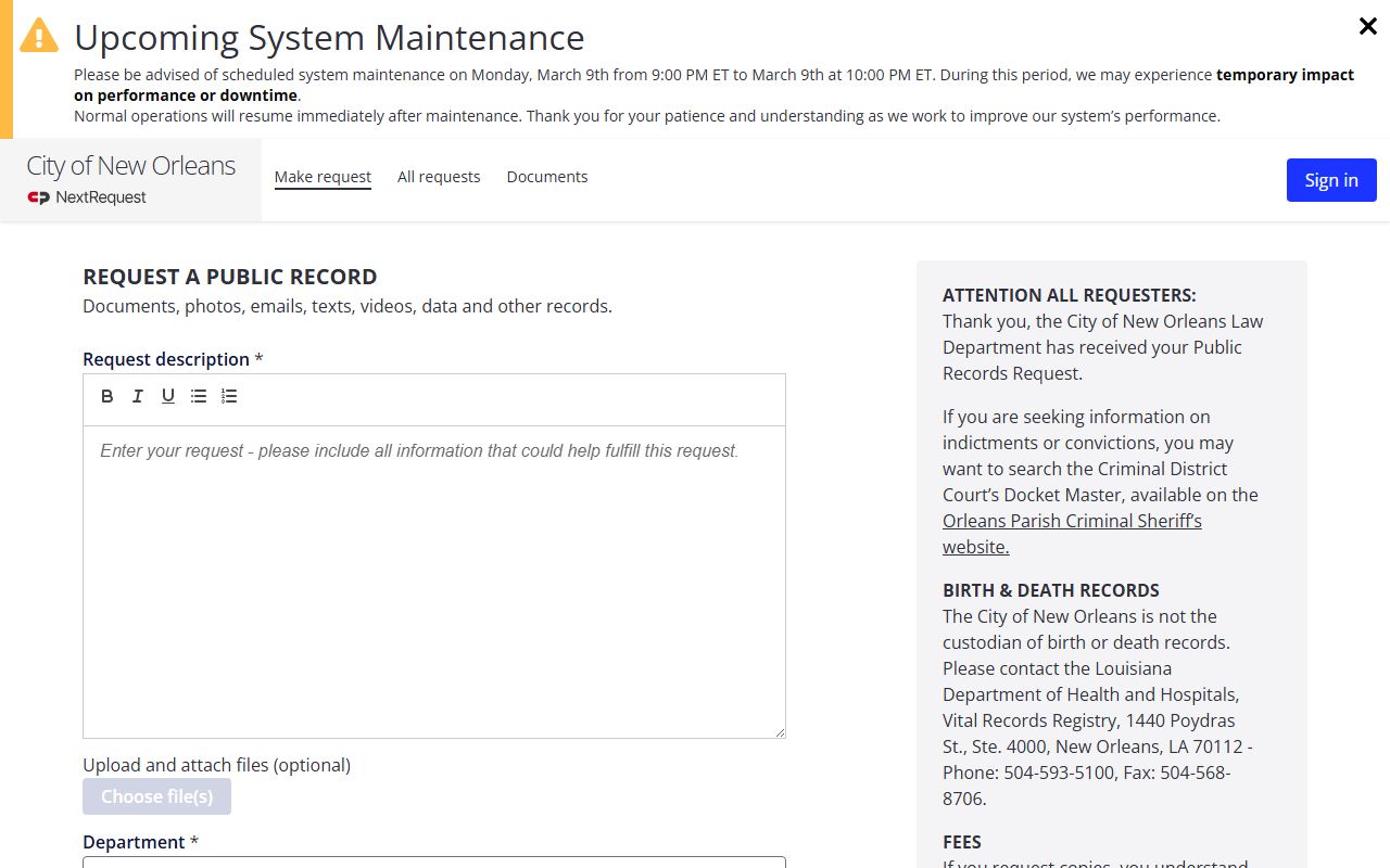 new orleans DUI records