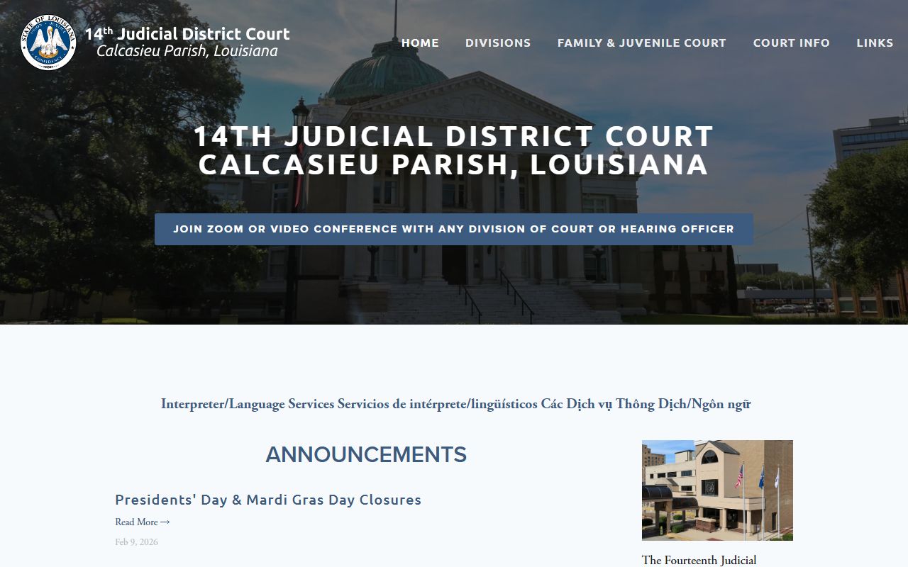 Calcasieu Parish DUI records 14th Judicial District Court