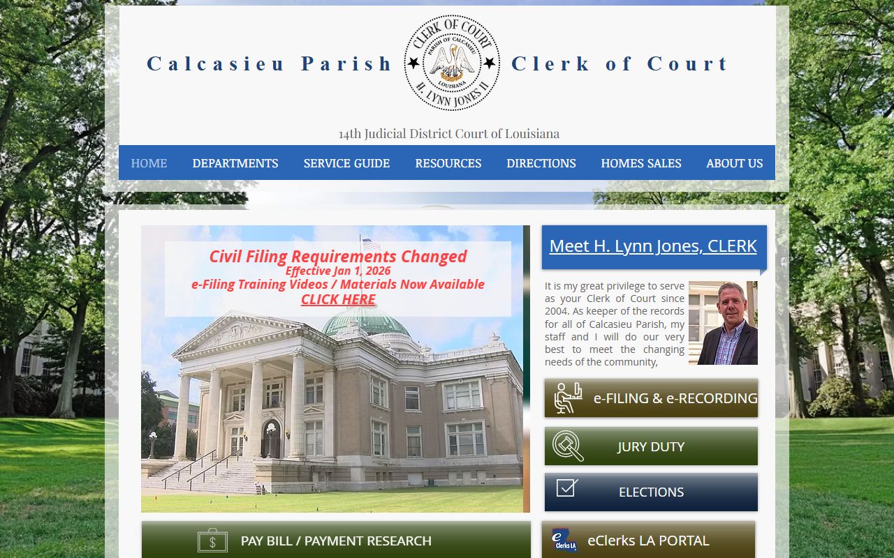 Calcasieu Parish DUI records clerk of court website