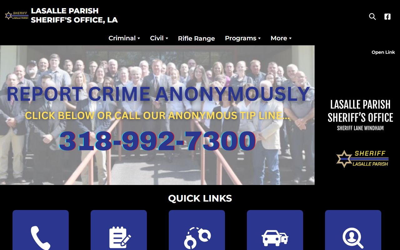 LaSalle Parish Sheriff's Office website