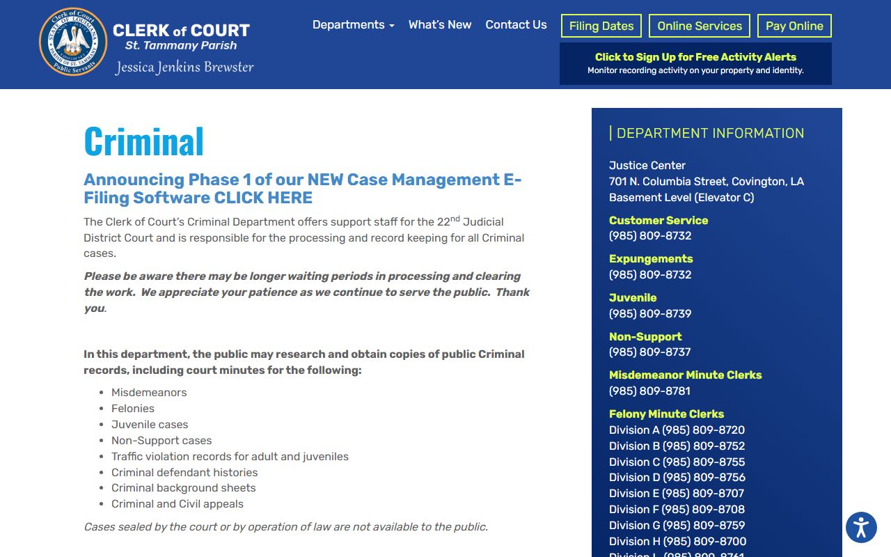 St. Tammany Parish DUI records